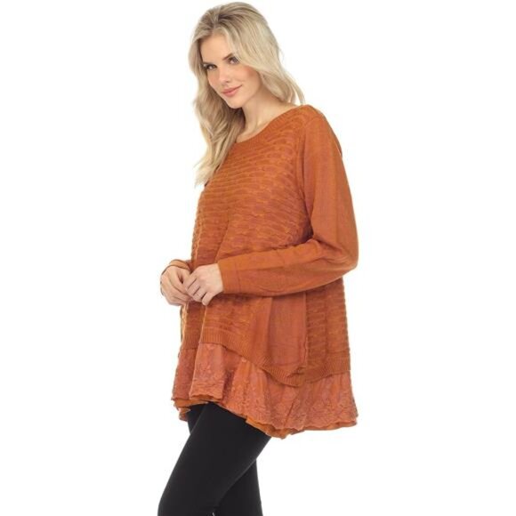 Women's Sequin Sparkle Pullover Sweater – Dressy Knit Top - Picture 5 of 7